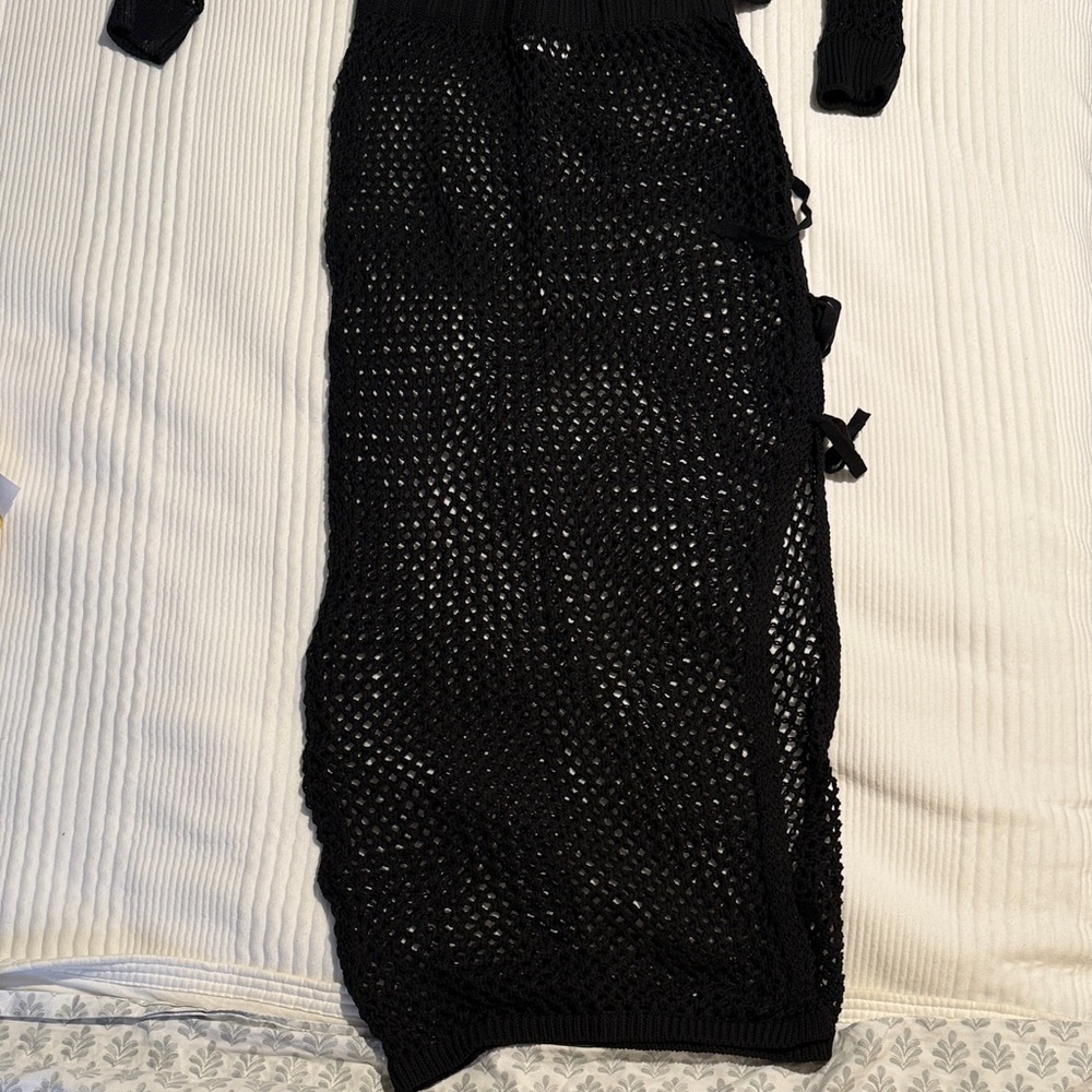 Beach Riot Black Knit skirt/long sleeve set